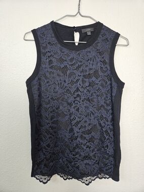 J. Crew Navy Blue Lace Sleeveless Tank